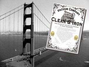 El titulo de la marca Clean & Iron Service Acción de la Vacuum Company Clean & iron Service